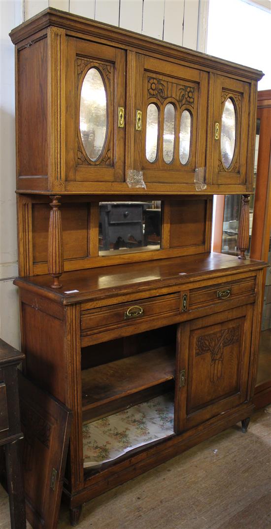 French carved oak dresser(-)